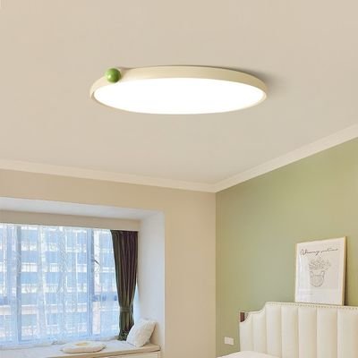Round Green apple accents with ceiling light