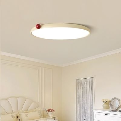 Round cherry accents with ceiling lights