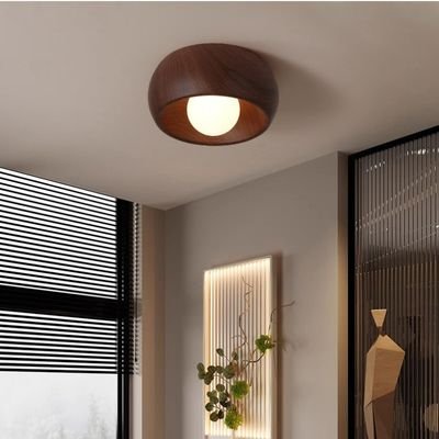 Small mahogany hallway lamp