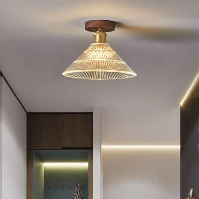 Warm white Glass Tapered Ceiling light