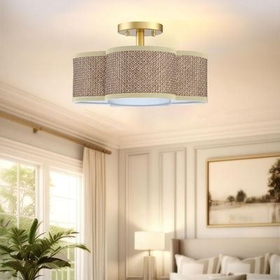 Woven style living room lifting ceiling light
