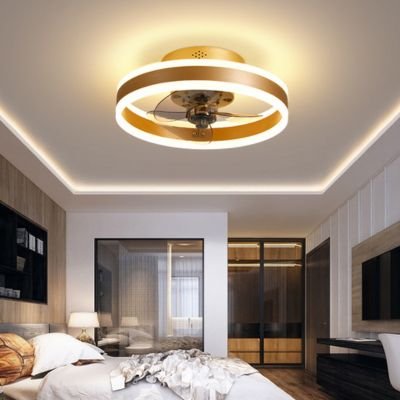 gold ceiling fan with light