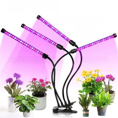 red and blue 4 head grow light stand