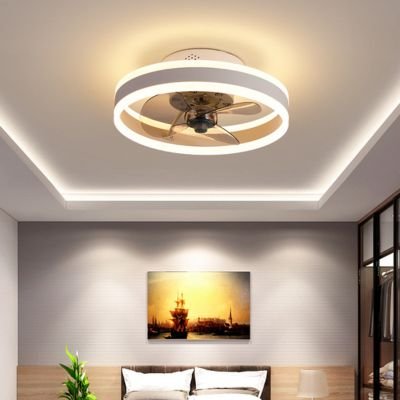 silver ceiling fan with light