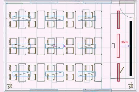 9+3 led classroom lighting layout application drawing