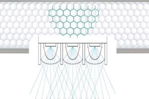 honeycomb grille of LEDBLOC's LED Classroom lighting 3